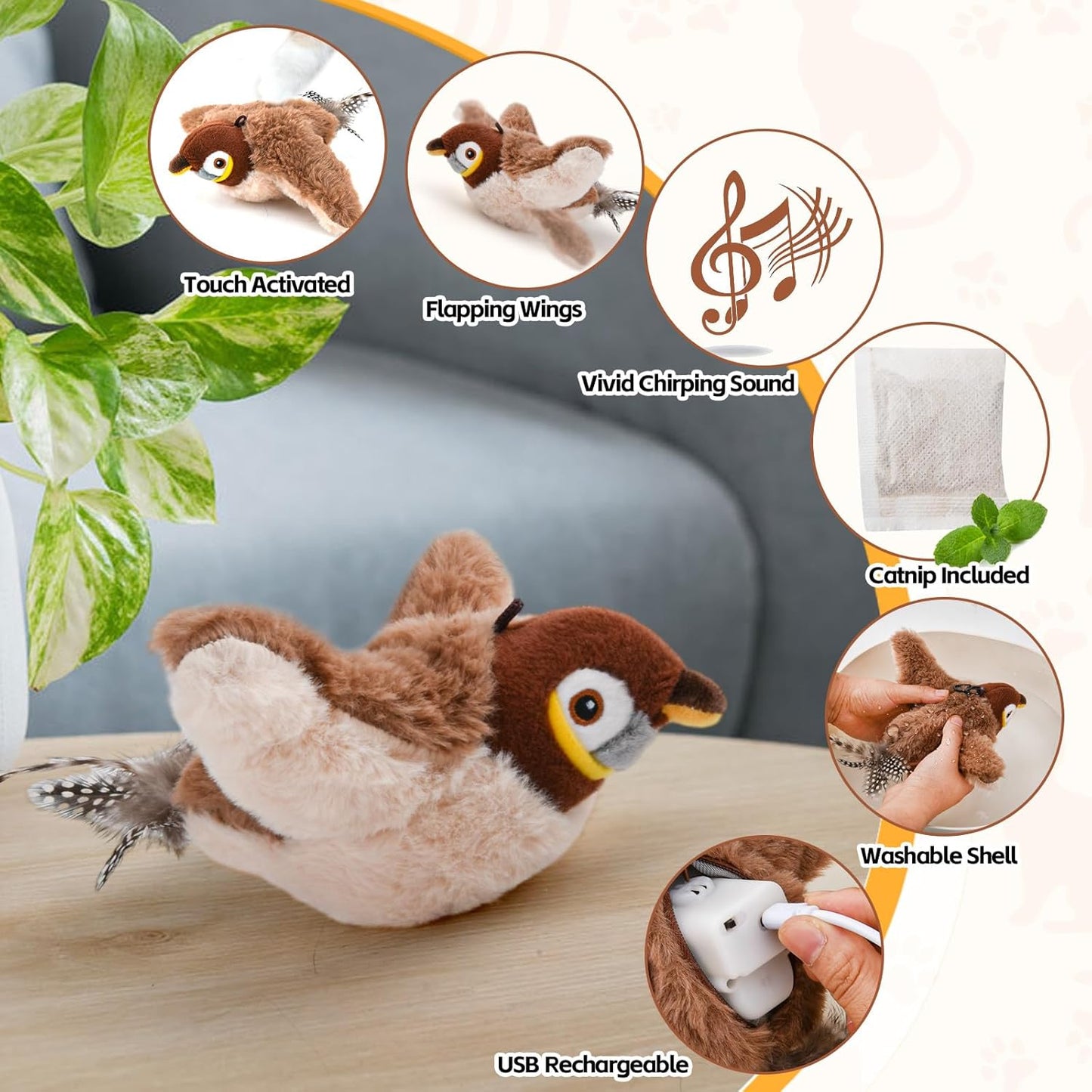 ChirpChase™- Flappy Bird Toy for Indoor Cats