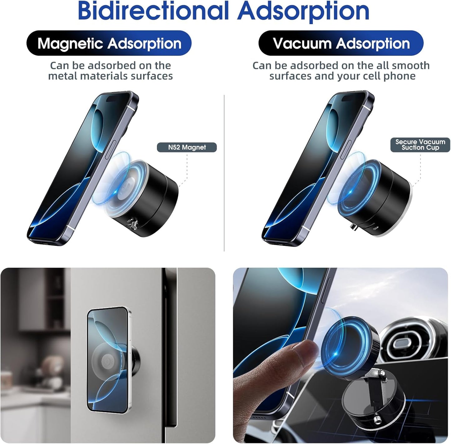 FirmGripX- Suction Magnetic Phone Holder