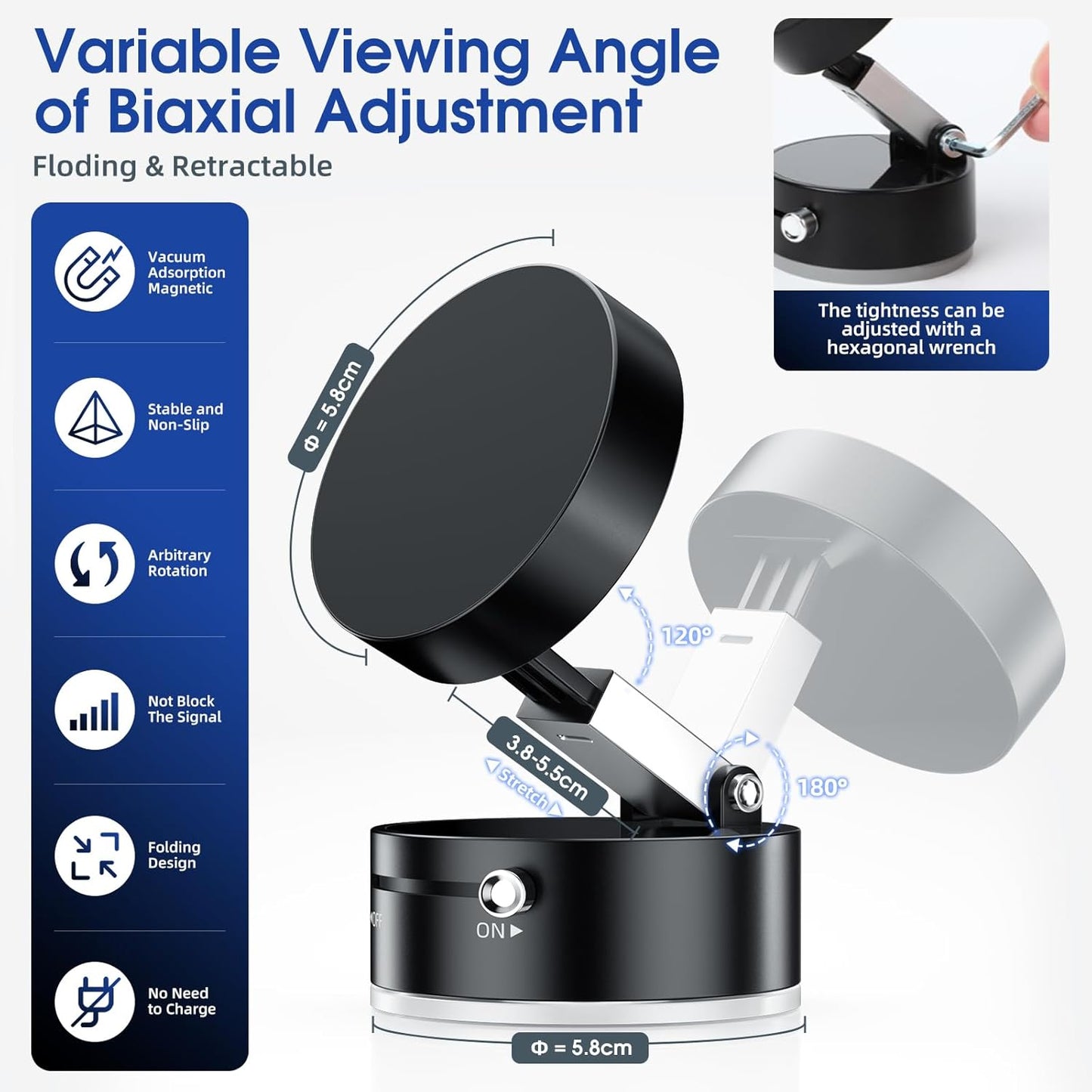 FirmGripX- Suction Magnetic Phone Holder